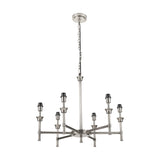 Salvatore Antique Silver Brass 6 Arm Pendant Light - 62cm