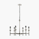 Salvatore Antique Silver Brass 6 Arm Pendant Light - 62cm