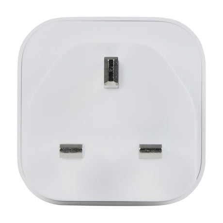 AV:Link wireless remote control socket with three-pin UK plug prongs on a square white casing, shown against a plain white background.