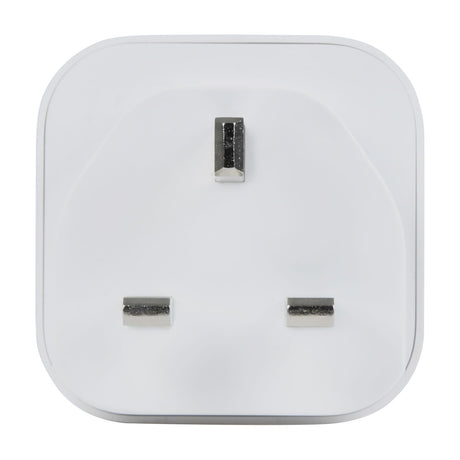 AV:Link wireless remote control socket, white plug-in receiver showing UK three-pin plug prongs, shown against a plain white background.