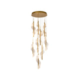 Austral 9 Light LED Cluster Pendant 78W 3000K - Gold/Transparent
