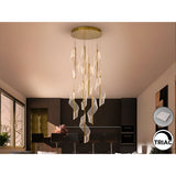 Austral 9 Light LED Cluster Pendant 78W 3000K - Gold/Transparent