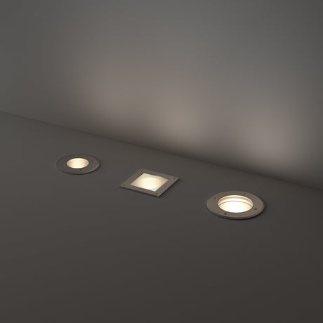 Park Round In-Ground Light - Stainless Steel in situ