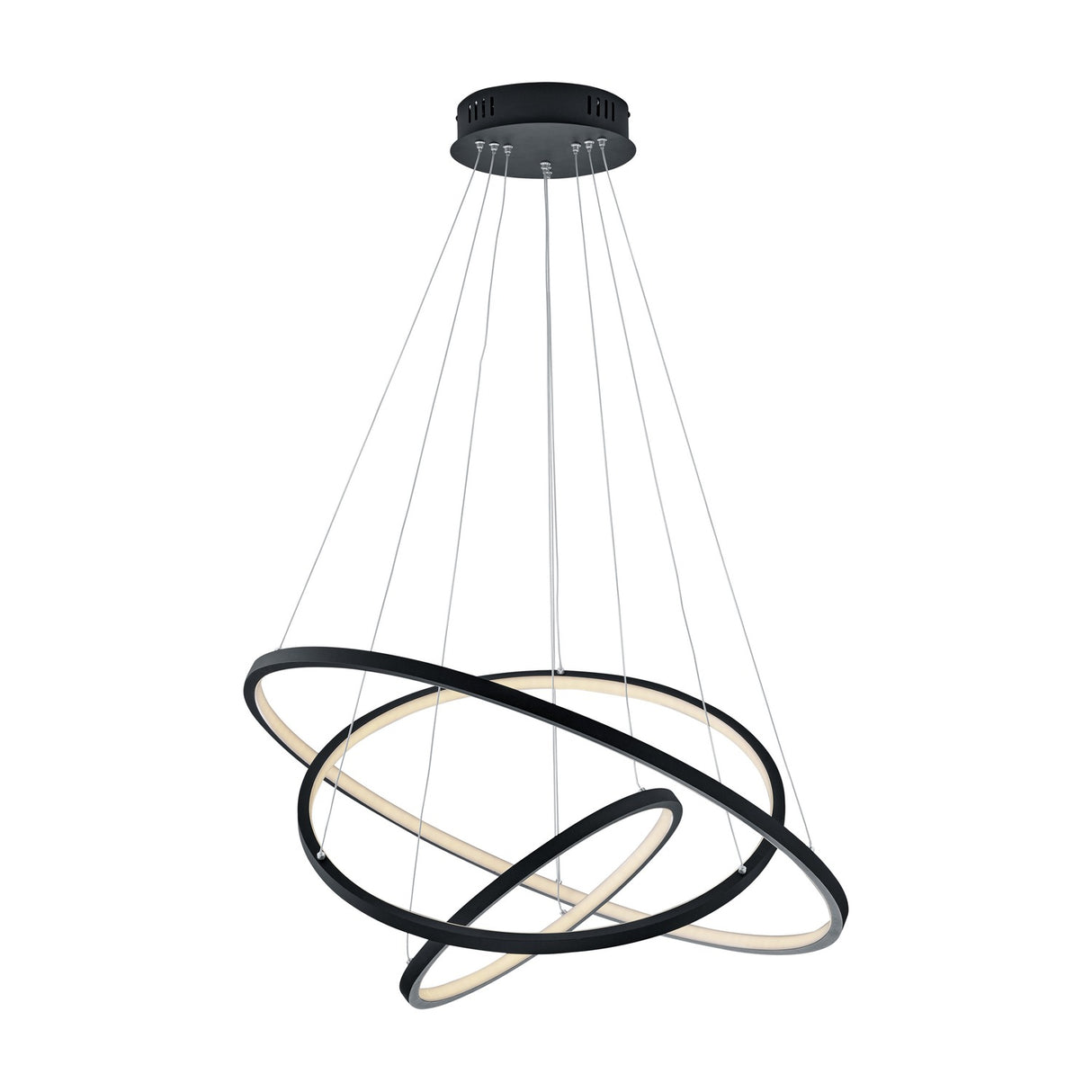 Aaron 3 Light LED Ring Chandelier – Anthracite