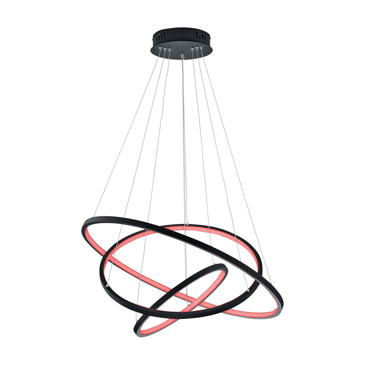 Aaron 3 Light LED Ring Chandelier – Anthracite