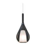 Kalique Teardrop Pendant Light 180mm - Chrome & Smoke Glass