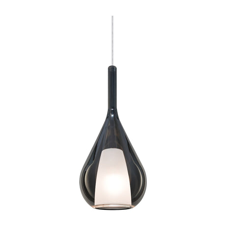 Kalique Teardrop Pendant Light 180mm - Chrome & Smoke Glass