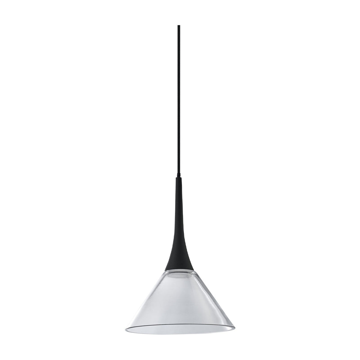 Cocktail Pendant Light - Matt Black & Clear Glass