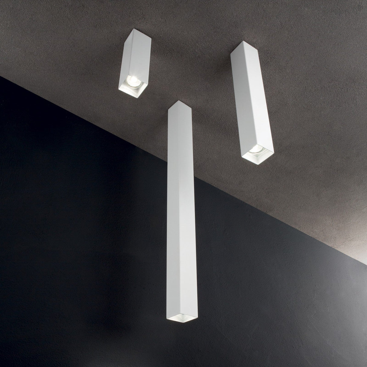Look Square Ceiling Light 750mm - Brass in situ