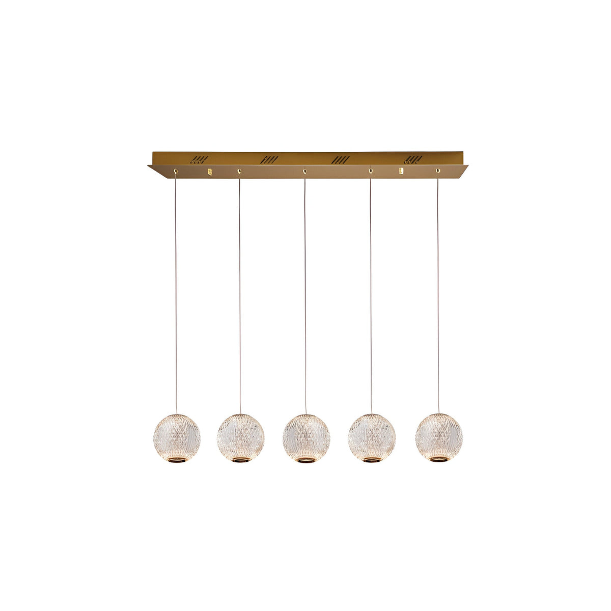 Austral 5 Light LED Bar Pendant Gold Acrylic | Niori