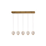 Austral 5 Light LED Bar Pendant 26W 3200K - Gold/Transparent