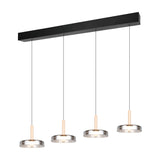 Celeste 4 Light LED Glass Chandelier – Matt Black