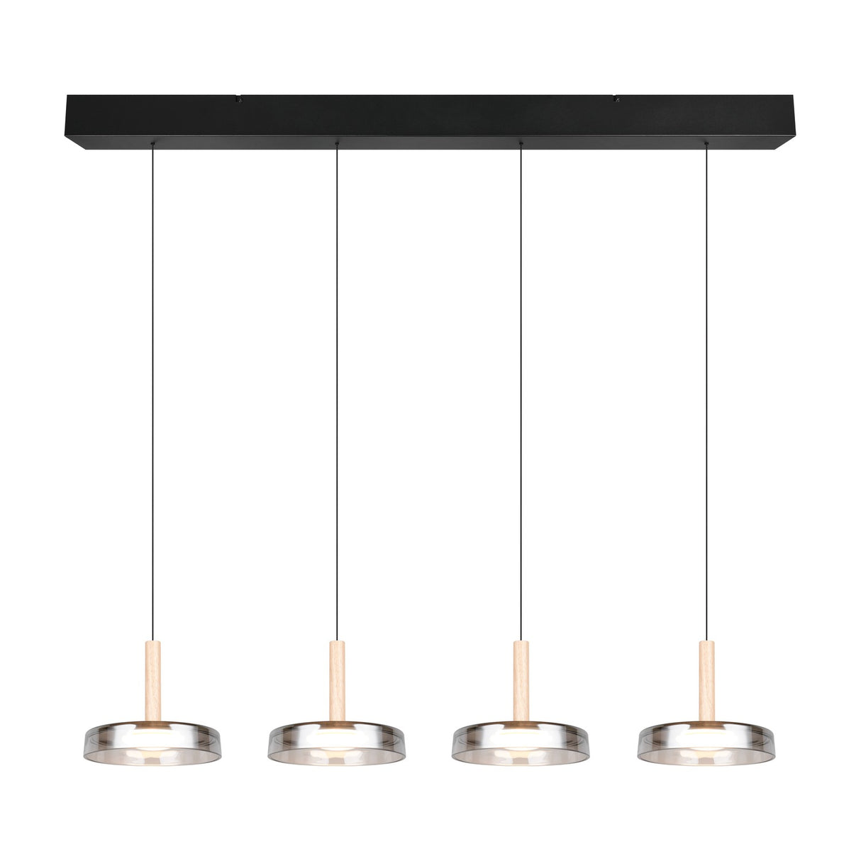 Celeste 4 Light LED Glass Chandelier – Matt Black