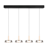 Celeste 4 Light LED Glass Chandelier – Matt Black