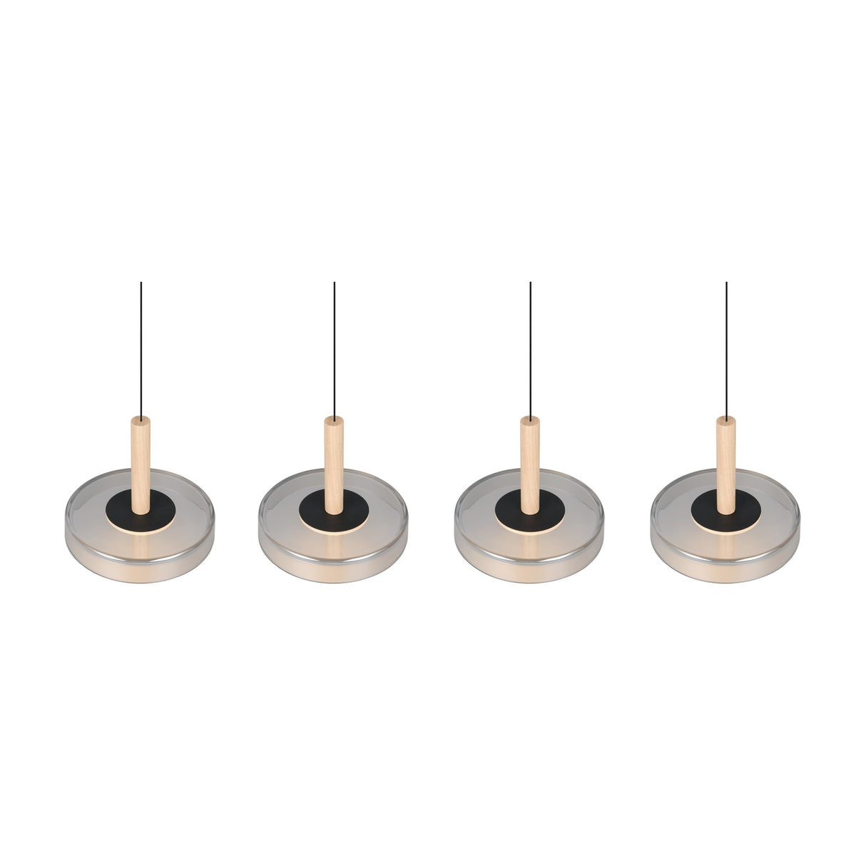 Celeste 4 Light LED Glass Chandelier – Matt Black