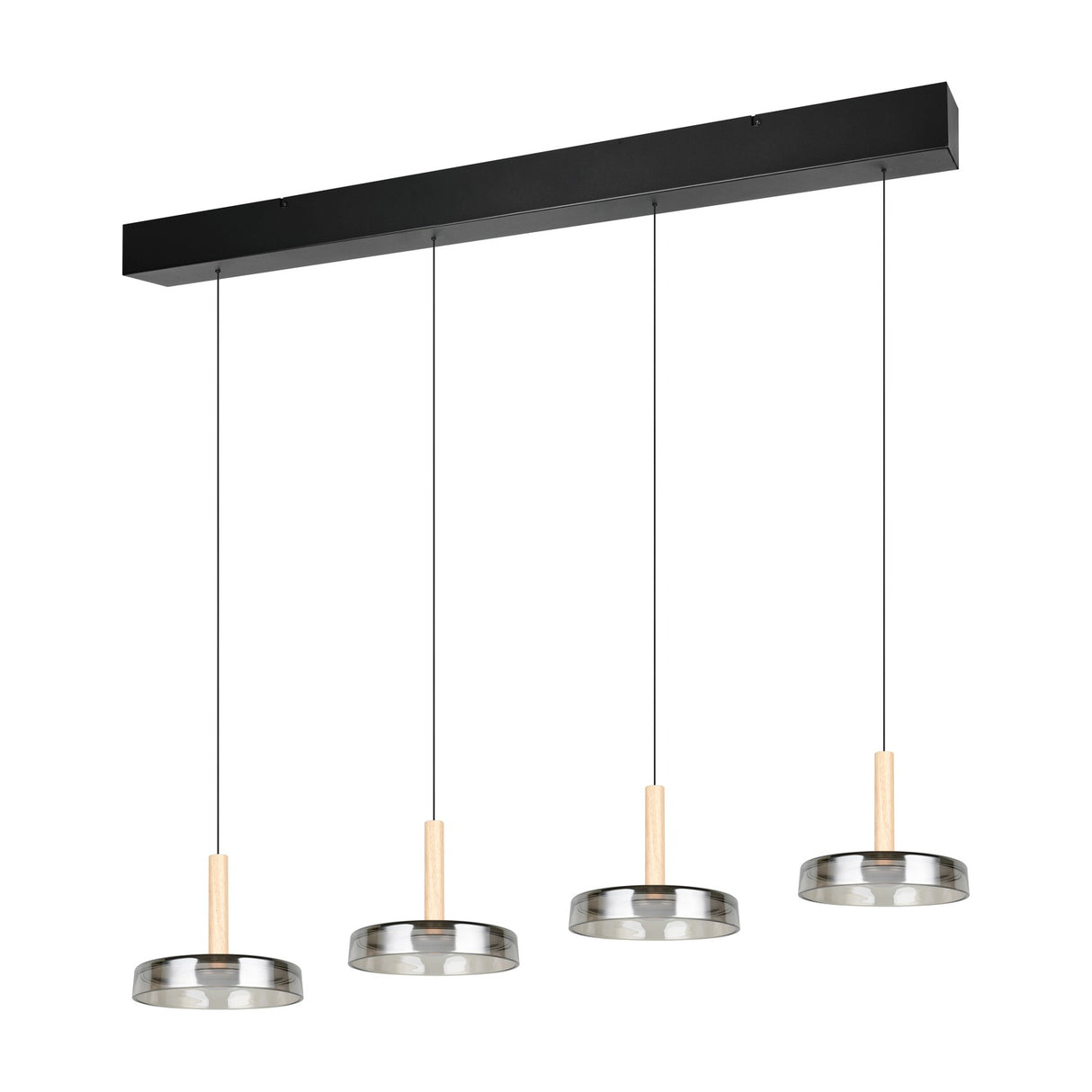 Celeste 4 Light LED Glass Chandelier – Matt Black