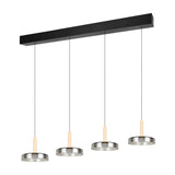Celeste 4 Light LED Glass Chandelier – Matt Black