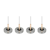 Celeste 4 Light LED Glass Chandelier – Matt Black