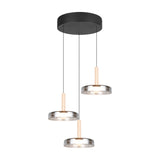 Celeste 3 Light LED Glass Chandelier – Matt Black