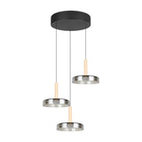 Celeste 3 Light LED Glass Chandelier – Matt Black