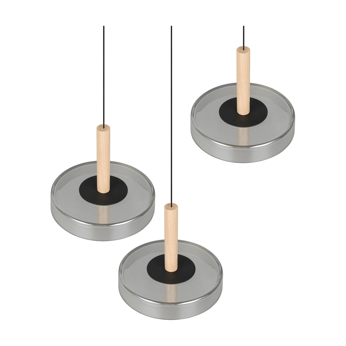 Celeste 3 Light LED Glass Chandelier – Matt Black