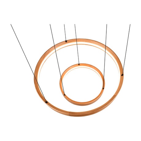 Lynwood 2 Light LED Ring Chandelier – Wood