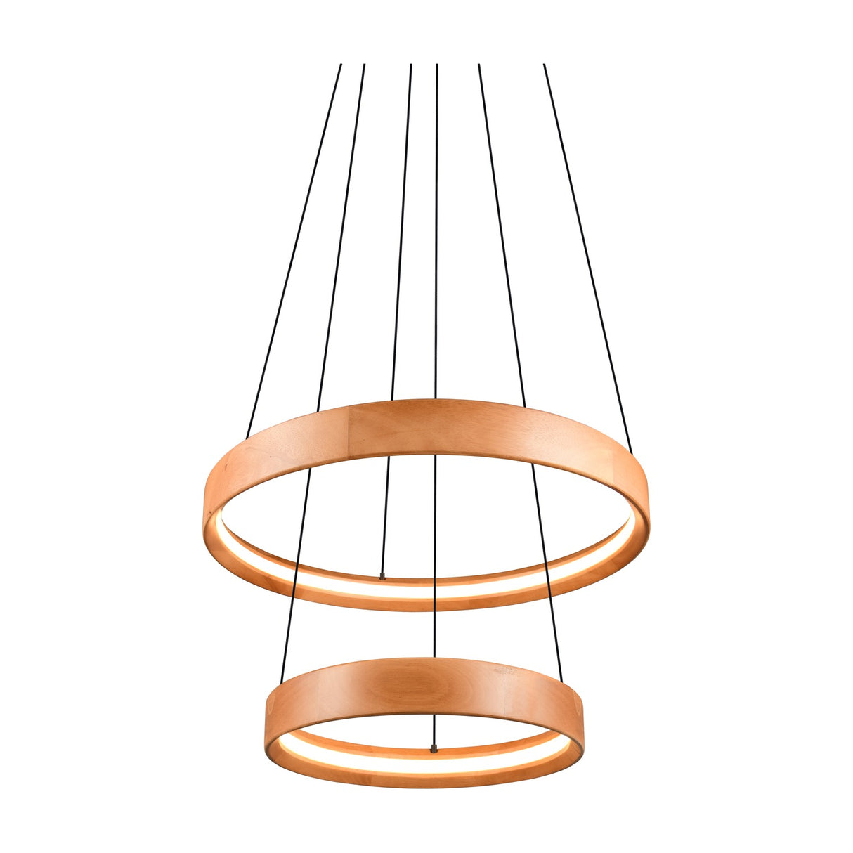 Lynwood 2 Light LED Ring Chandelier – Wood