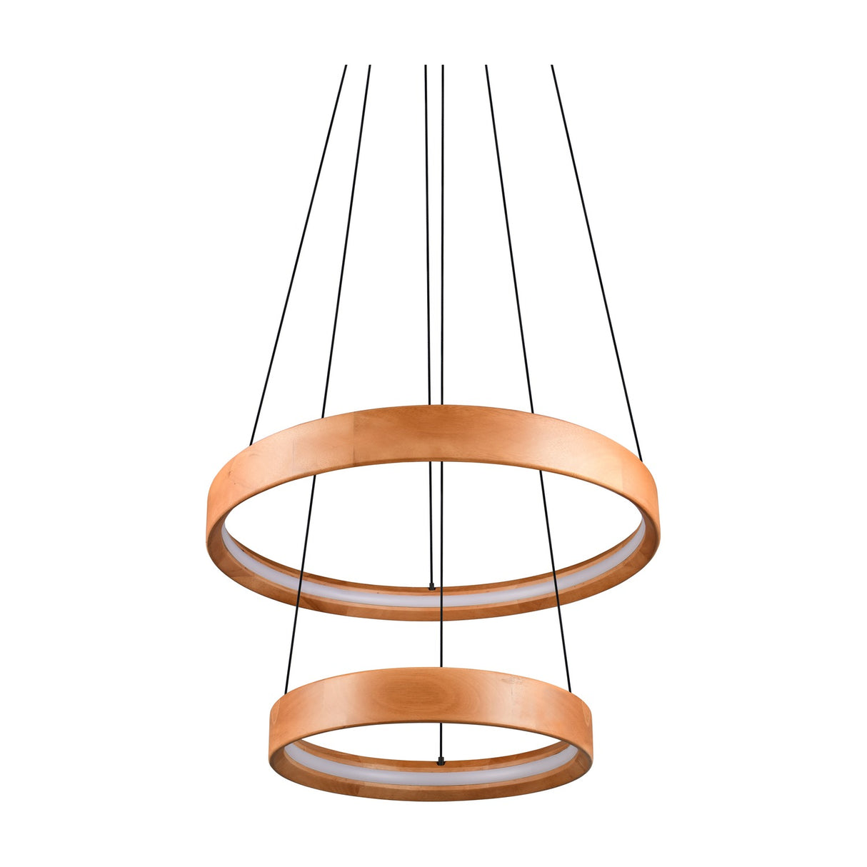 Lynwood 2 Light LED Ring Chandelier – Wood