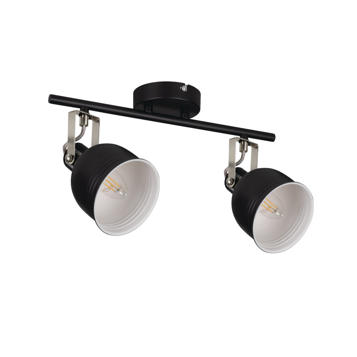 Derato 500x110 2x E14 Round Ceiling and Wall Light - Black