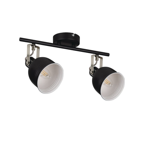 Derato 500x110 2x E14 Round Ceiling and Wall Light - Black