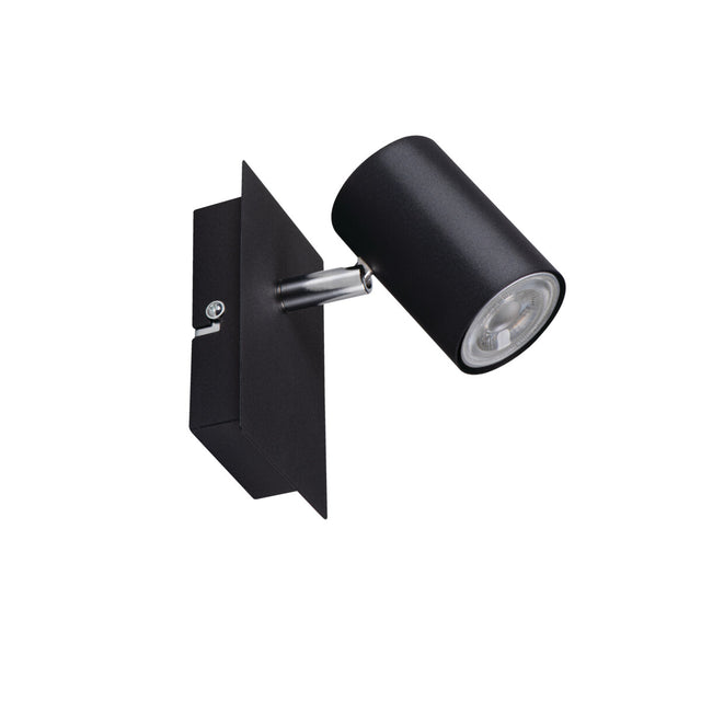 EVALO 120x80 GU10 Round Surface Spotlight - Black