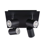 Evalo 260x260 4 x GU10 Round Ceiling Spotlight - Black