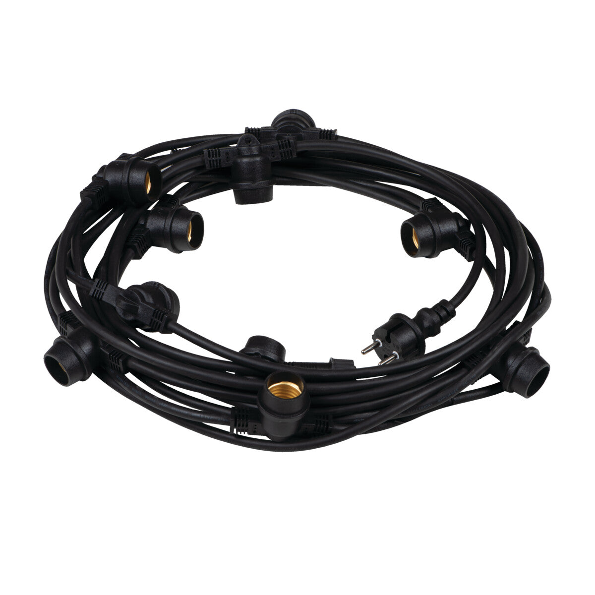 GRL 11M10E27 Festoon String Lights E27 IP44 - Black