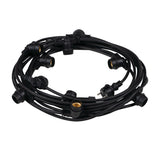 GRL 11M10E27 Festoon String Lights E27 IP44 - Black