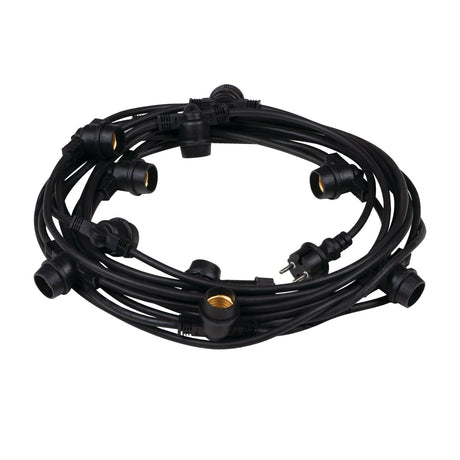 GRL 11M10E27 Festoon String Lights E27 IP44 - Black