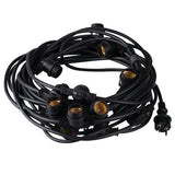 GRL 15M 15E27 Connectable Festoon Lights IP44 - Black