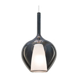Kalique Globe Pendant Light 280mm - Chrome & Smoke Glass
