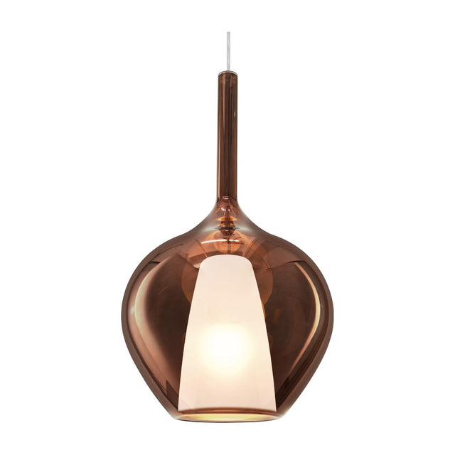 Kalique Globe Pendant Light 280mm - Chrome & Copper Glass