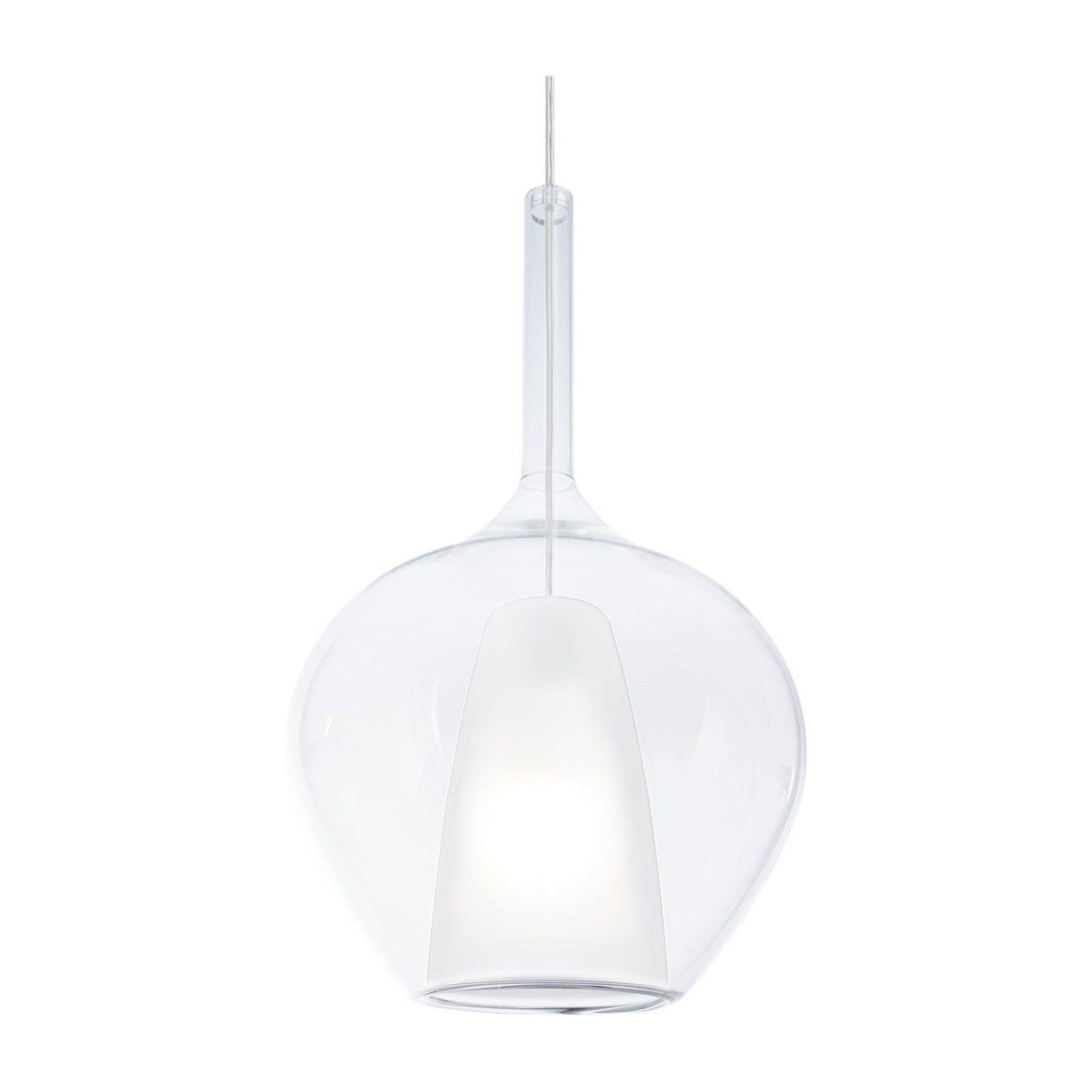 Kalique Globe Pendant Light 280mm - Chrome & Clear Glass