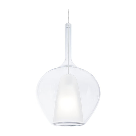 Kalique Globe Pendant Light 280mm - Chrome & Clear Glass