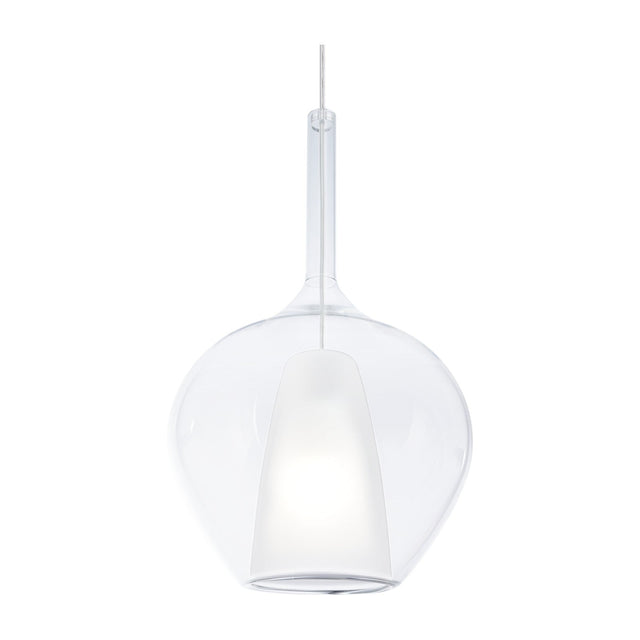 Kalique Globe Pendant Light 280mm - Chrome & Clear Glass
