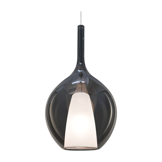 Kalique Raindrop Pendant Light 280mm - Chrome & Smoke Glass