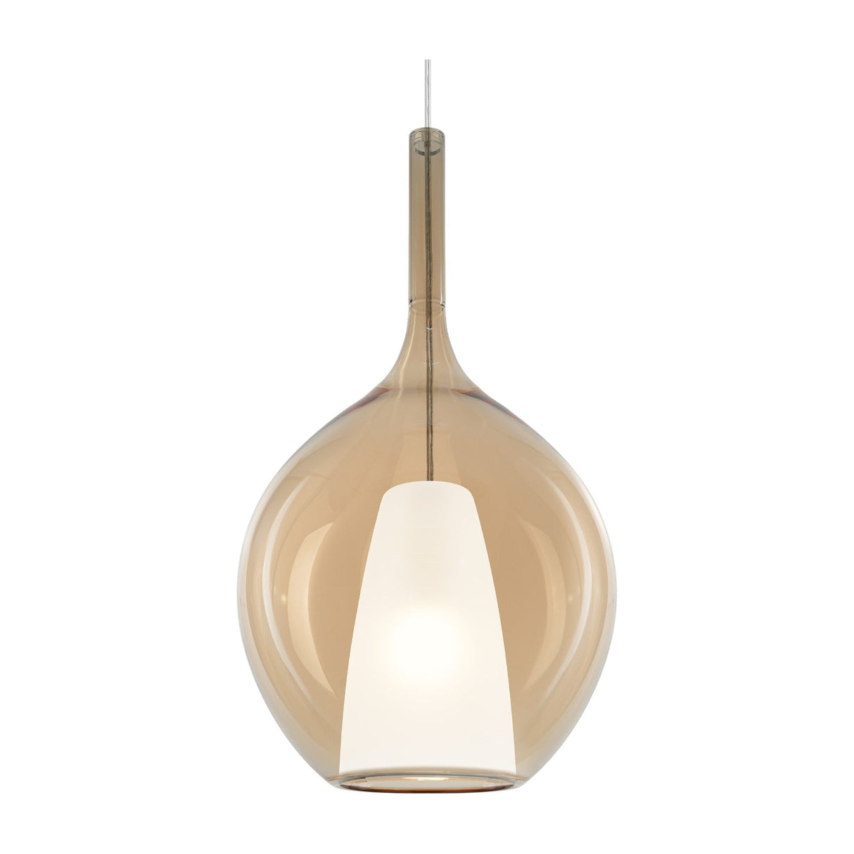 Kalique Raindrop Pendant Light 280mm - Chrome & Amber Glass