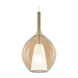 Kalique Raindrop Pendant Light 280mm - Chrome & Amber Glass