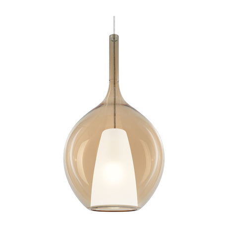 Kalique Raindrop Pendant Light 280mm - Chrome & Amber Glass