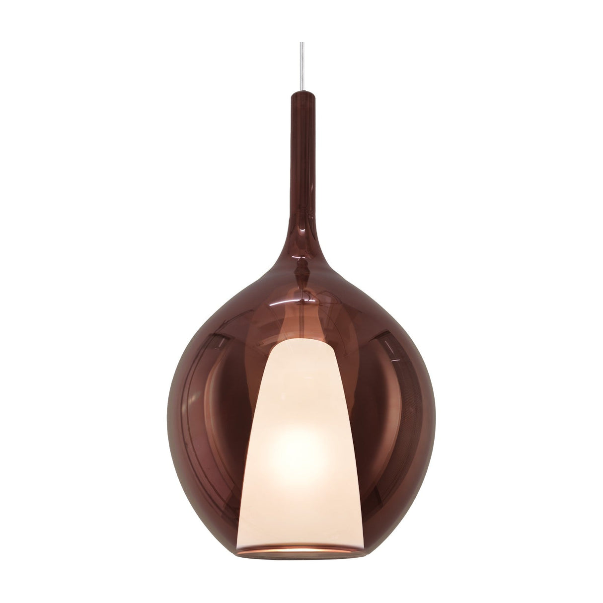 Kalique Raindrop Pendant Light 280mm - Chrome & Copper Glass