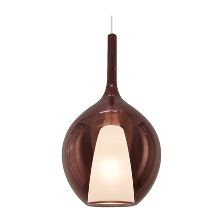 Kalique Raindrop Pendant Light 280mm - Chrome & Copper Glass