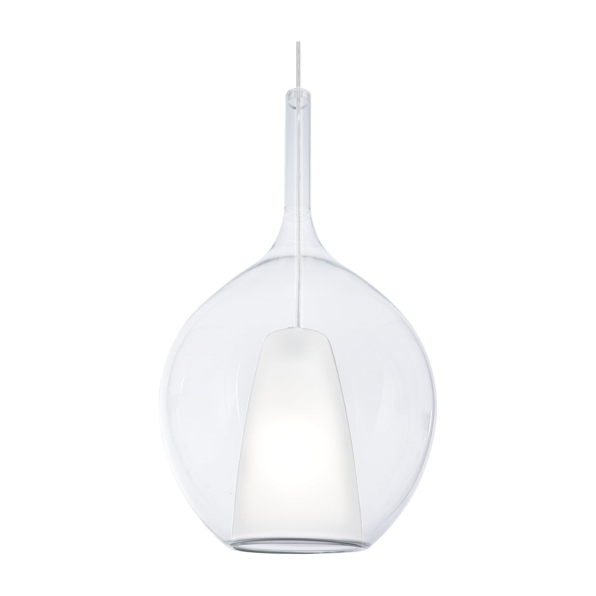 Kalique Raindrop Pendant Light 280mm - Chrome & Clear Glass
