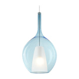 Kalique Raindrop Pendant Light 280mm - Chrome & Light Blue Glass