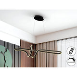 Simphony CCT Dimmable LED Light Linear Suspension - Black (With Remote Control)